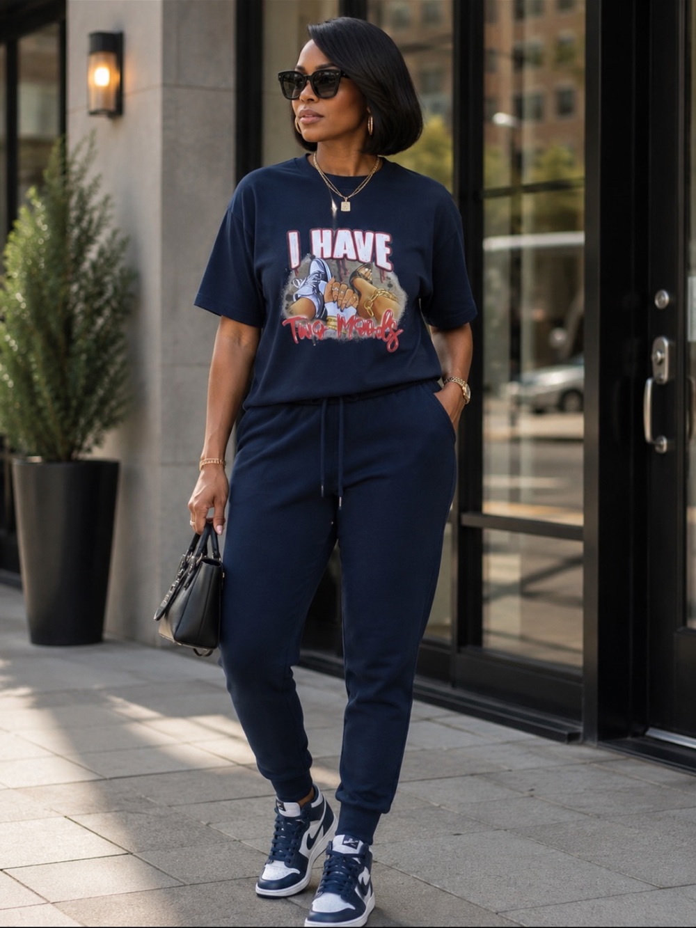Casual Navy Jogger Pants - Women's Drawstring Sweatpants